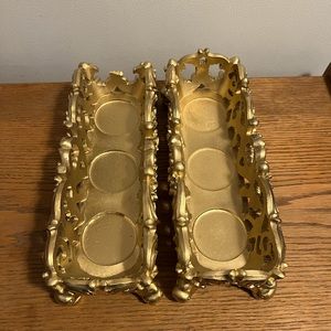 Pair of Gold Candle Holders